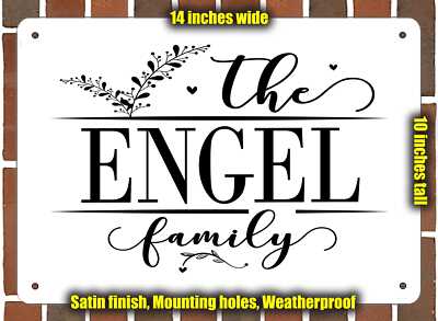 Engel Family Decorative Metal Door or Wall Plaque (Style 2)