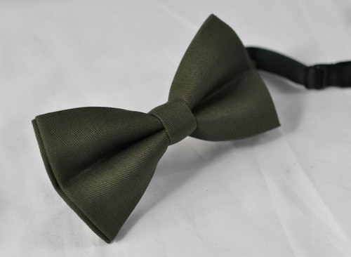 Dark Olive Green Army Green Cotton Bow tie for Men / Teenge / Boy Kids / Baby - Picture 3 of 4