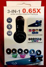 Universal 0.65X Super Wide Angle Lens Macro Clip on Cell Phone Camera Lens Kit