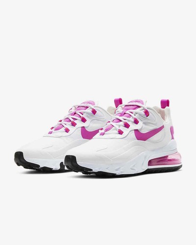 W Nike Air Max 270 reaccionar Blanco/Fuego Rosa-Naranja Zapatos para mujer  CJ0619 100 | eBay