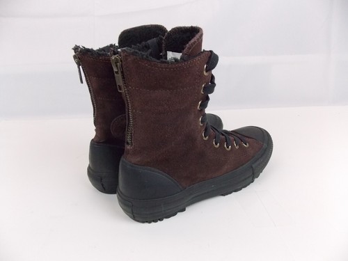 Converse CT Hi-Rise Brown Suede Leather Faux Fur Winter Sneaker Boots Womens 5.5 - Picture 9 of 12