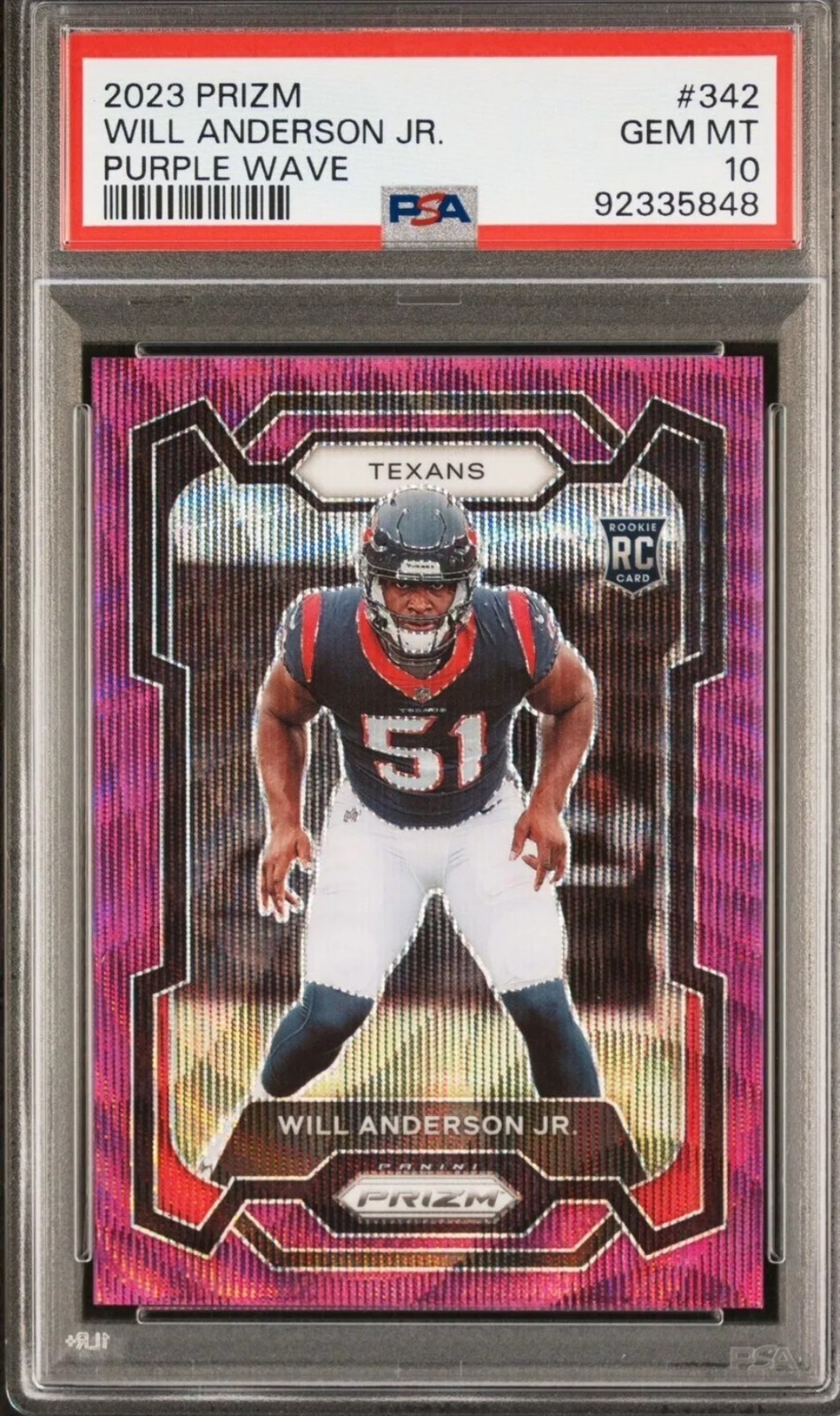 Will Anderson Jr. - 2023 Panini Prizm Purple Wave #342 - Texans - Gem 10 - /99