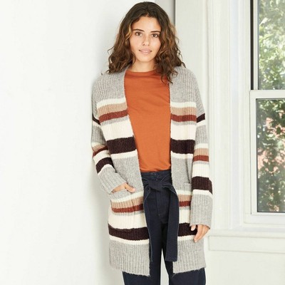 striped sweater cardigan