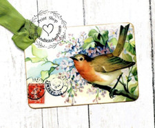Hang Tags SWEET BIRD ROBIN POSTCARD TAGS or MAGNET 458 Gift Tags