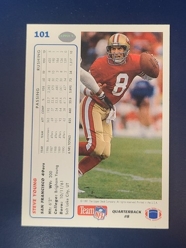 Tarjetas de fútbol americano 1987-1994 Steve Young HOF San Francisco 49ers tú eliges - Imagen 13 de 57