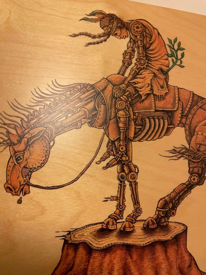 EMEK Print on Wood End of the Trail Signed Limited Edition Art 180/200 - Image 3 of 4