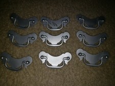 Lot of 9 Vintage French dresser drawer hardware handle pulls Fleur Di Lis