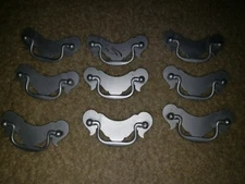 Lot of 9 Vintage French dresser drawer hardware handle pulls Fleur Di Lis