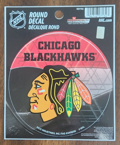 Chicago Blackhawks Decal Sticker Round 4.50 Inch Diameter - Picture 1 of 2