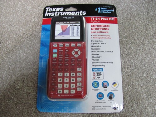 Brand New Texas Instruments 84 Plus CE Python Graphing Calculator (Radical Red)