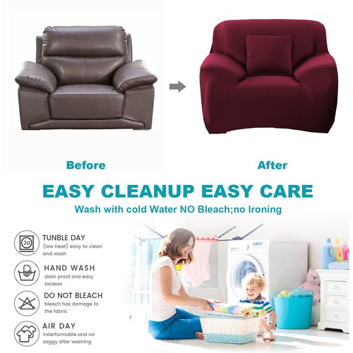 1/2/3/4 Seater Stretch Chair Sofa Cover L Shape Sectional Corner Sofa Slipcover - Picture 70 of 92