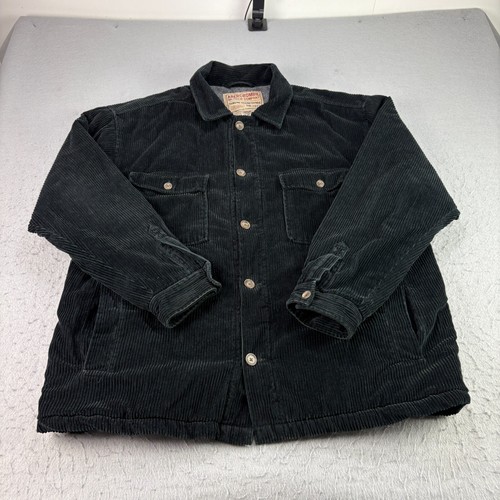 Vintage Abercrombie & Fitch Corduroy Jacket Men Medium Black Oversized Y2K Lined