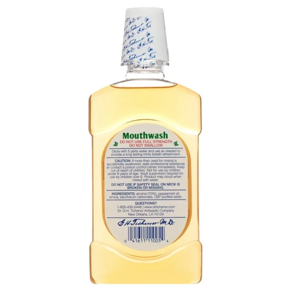 (3 PACK) Dr. Tichenor's Peppermint Mouthwash, All Natural, Concentrate, 16 fl oz - Image 3 of 4