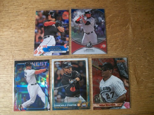 GIANCARLO STANTON lotto di 11 carte Bowman, Topps, rifrattori 2011-2018 - Foto 2 di 2