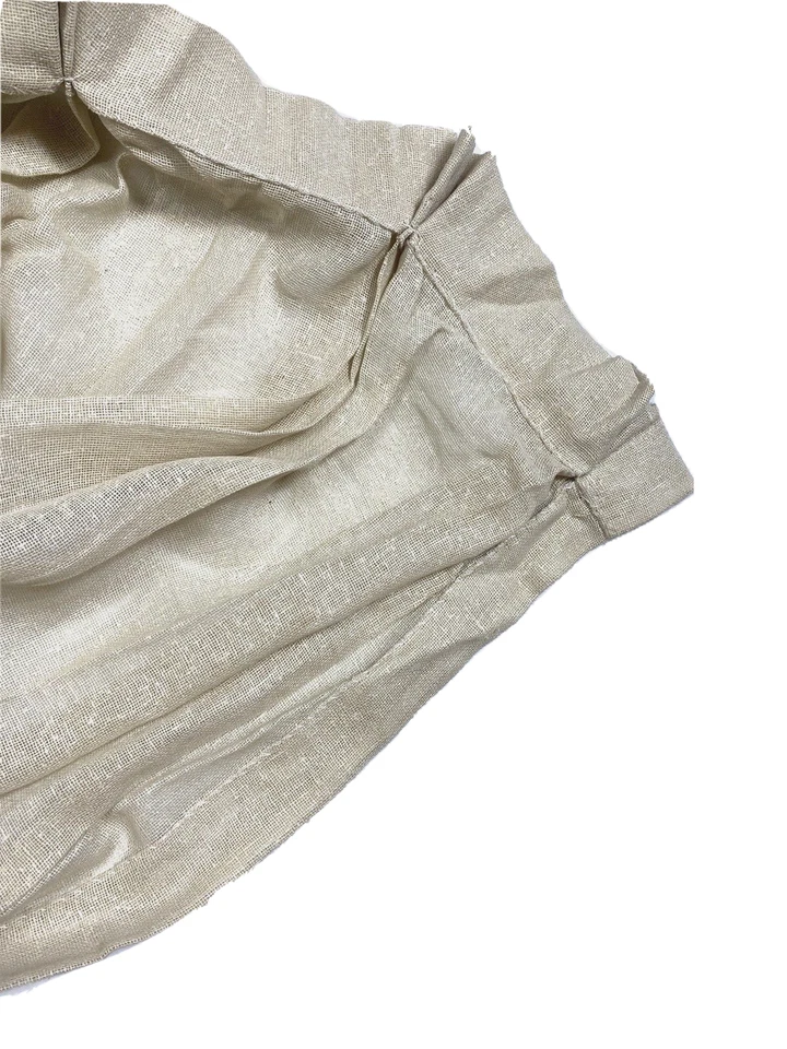 1 Handmade Vintage Curtain Pinch Pleat Drape Panel 88 Long Sheer Linen Beige - Image 2 of 4