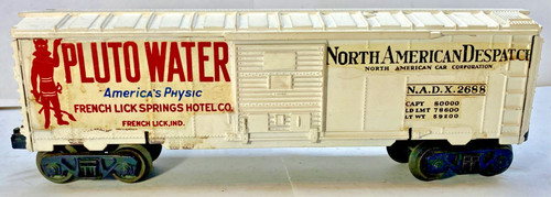 No. 2688 Pluto Water "America's Physic" Box Car: ¡Nombre personalizado en un coche Lionel! | Condition: Used