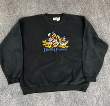 The Disney Store Original Black Fleece Pullover Sweatshirt No Size Tag XL 