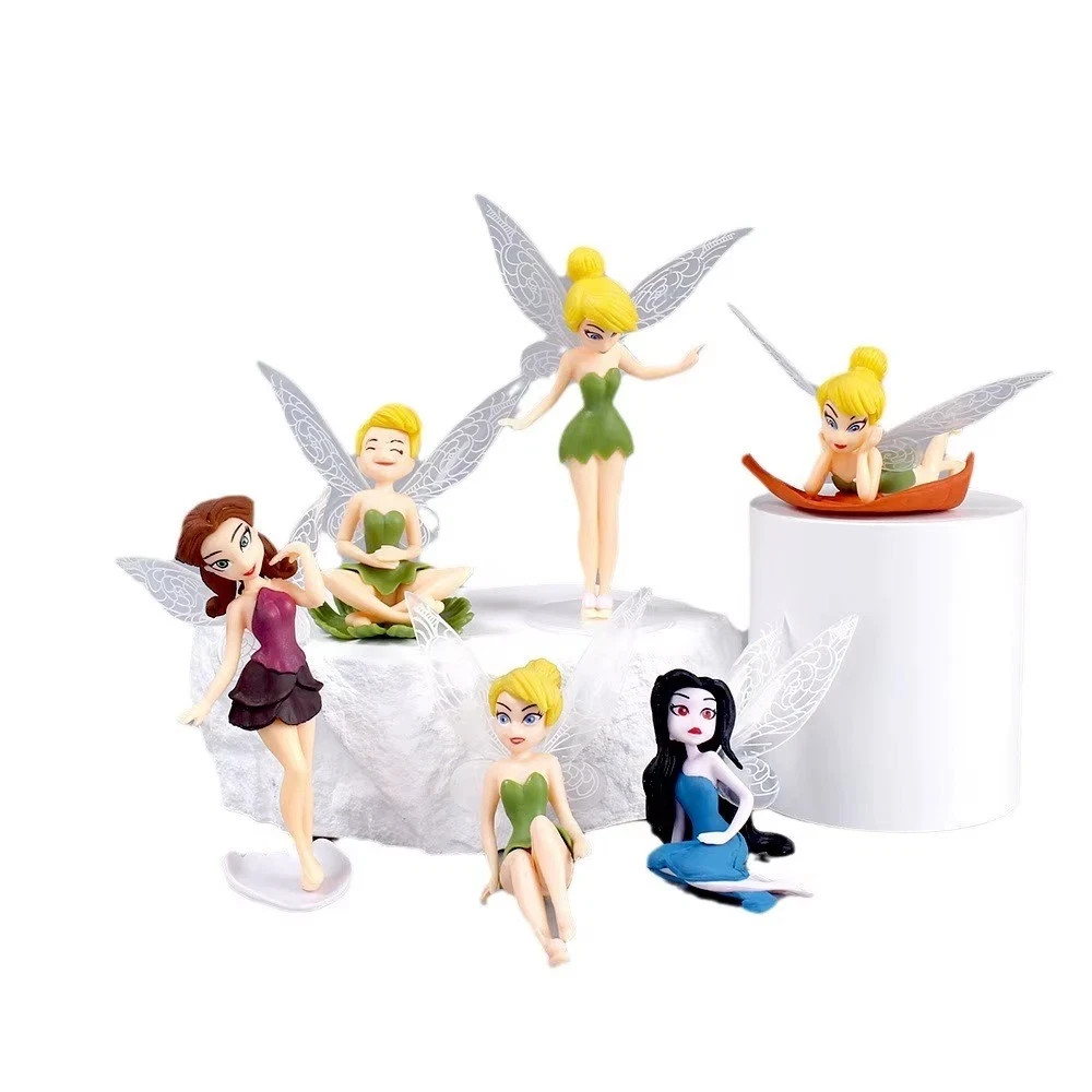 Tinkerbell Tinker Bell Fairy Girls Dolls 6pcs Figures Cake Topper Party Toy Gift