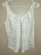 Vintage Ivory Shiny Wet Look Lucie Ann II Camisole Tank Top Size 36 Made in USA