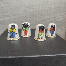 Vintage porcelain thimble - 4 musical  -  china thimbles- excellent condition