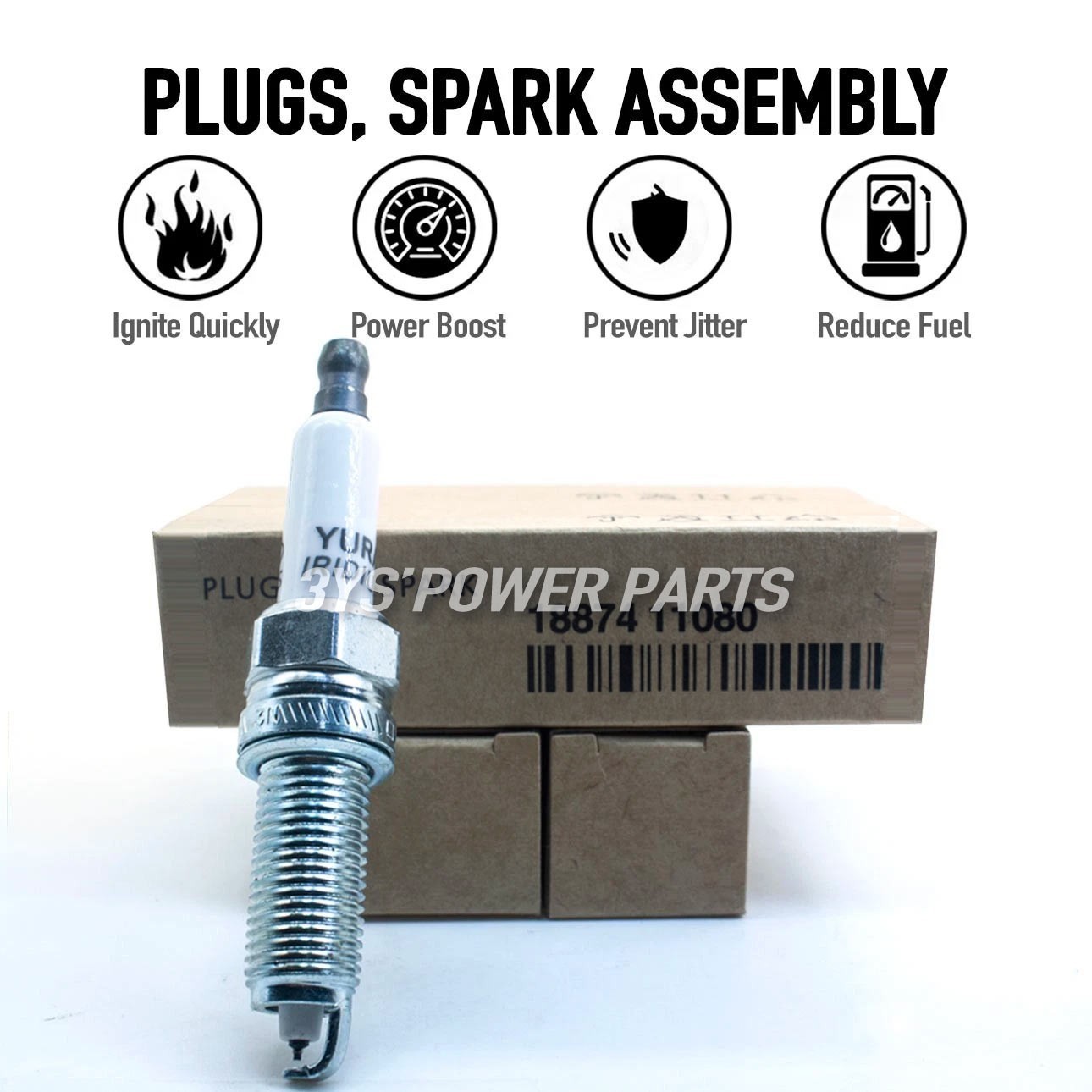 Genu-ine Spark Plugs 18874-11080 4x  Fits For Hyundai ix25 Elantra Kia KX3 1.5