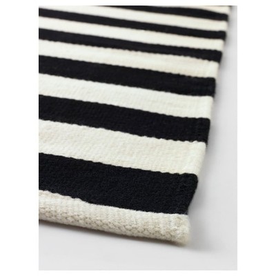 IKEA STOCKHOLM ウールラグ 170×240 白黒ストライプ IKEA STOCKHOLM Rug, flatwoven, handmade/stripe black/off-white, 5