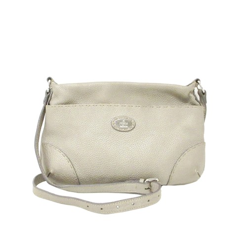 Authenticated Fendi Selleria White Calf Leather Crossbody Bag