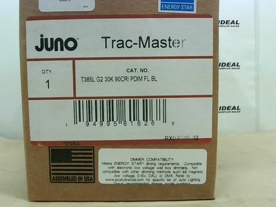 Juno Trac-Master T385L LED Track Light Fixture G2 30K 90CRI PDI-New In Box