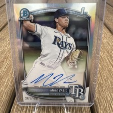 2025 Bowman Chrome Mike Vasil Refractor Auto /499 Rays RC 1st Bowman 