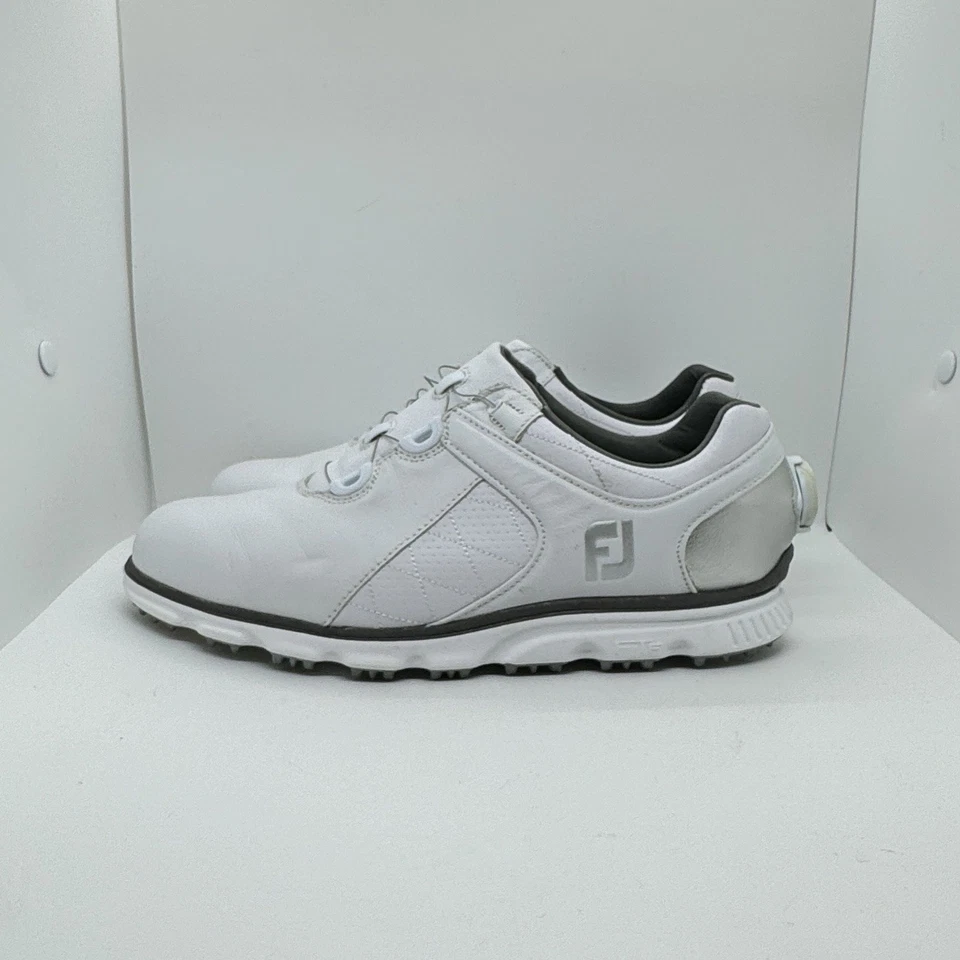 Zapatos de golf FJ BOA FootJoy Pro SL blancos plateados talla 7,5 hombres nuevos con marcas menores. Foto 4 de 4