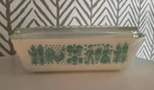 PYREX Amish Butterprint Turquoise Rooster 502 Refrigerator Dish W/ Lid 1.5 pt