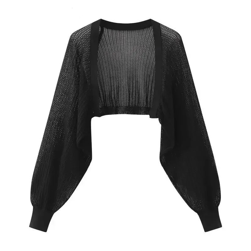 French Ice Silk Knitted Sun-Proof Cardigan Top Women's Summer Thin Jacket