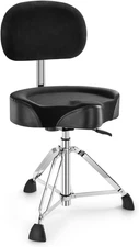 Drum Throne with Backrest, Heavy Duty Hydraulic Drum Stool Height Adjustable Mot