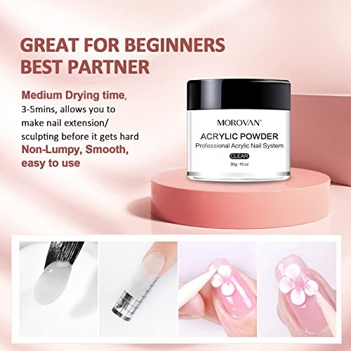 Morovan acrylic nail kit (flame red)