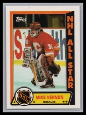 1989-90 Topps Hockey #12 Mike Vernon NHL ALL STAR Stickers Calgary Flames