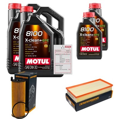 DENCKERMANN Inspektionspaket 12L MOTUL 8100 X-CLEAN 0W-30 für VW Touareg 3.0 V6