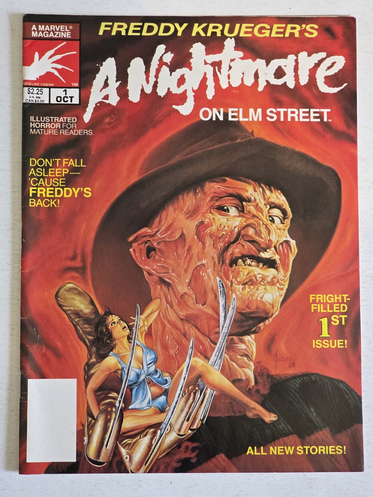 Freddy Krueger's A Nightmare on Elm Street #1 VF Marvel, 1989 1st app. & Origin