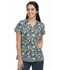 Med Couture MC Summer Fun Niki Floral Scrub Top XS 2-Pocket Loop - 8479 SMFN