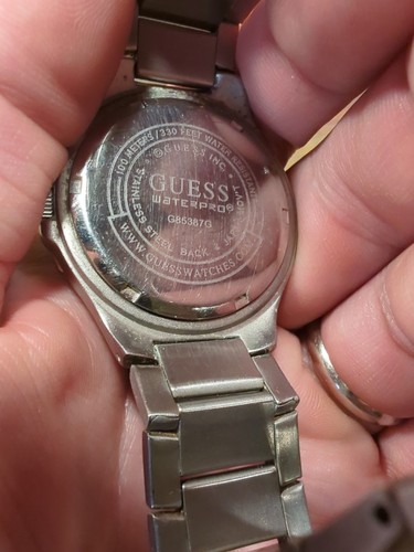 Guess WaterPro 39mm Men's Blue Dial Watch - New Battery Silver G85387G Sub Dials - Picture 8 of 8