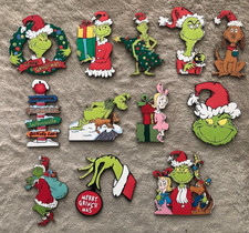 12 Ct Lot of 3" GRINCH  FRIENDS WOODEN HANGING ORNAMENTS