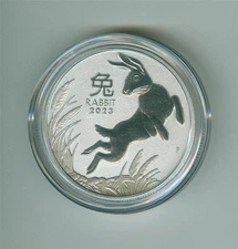 AUSTRALIA 2023 100 DOLLARS YEAR OF THE RABBIT 1 OZ .9995 PLATINUM GEM BU