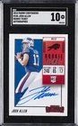 2018 PANINI CONTENDERS ROOKIE TICKET AUTO #105 JOSH ALLEN ROOKIE RC SGC 10 AUTO