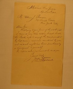 Author William O. Stoddard professional reply letter-1902 hand-written & signed