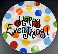 Happy Everything Big Dot Plate Platter Coton Colors 17.5” Round Colorful Holiday