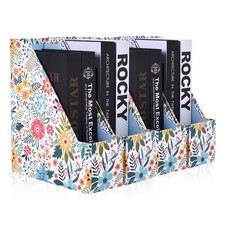 4 Pack Foldable Magazine Holder, Seamless Floral Designered File-Boxes Desk F...