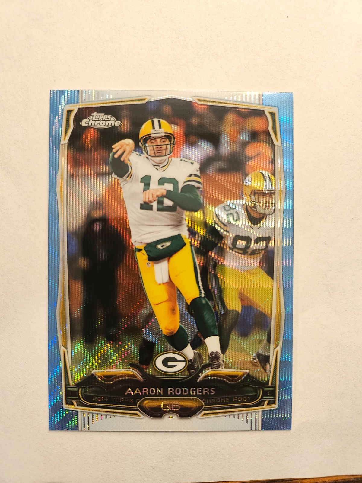 2014 Topps Chrome Aaron Rodgers Blue Wave Refractor #83