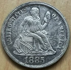 1885 Seated Liberty Silver Dime