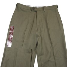 NWOT Haggar Mens Dress Pants 34 x 29 Classic Fit Khaki Polyester Flat Front
