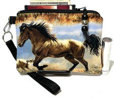 Mountain-Horses-Stallion-Handmade-Money-Coin-ID-Credit Card-Wristlet-Purse-Pouch