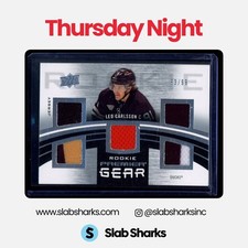 2023 UPPER DECK PREMIER #PGR-LC LEO CARLSSON GEAR ROOKIES JERSEY RC /99